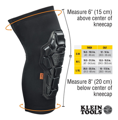 Klein Tools 60615 Heavy Duty Knee Pad Sleeves, S/m Yyn