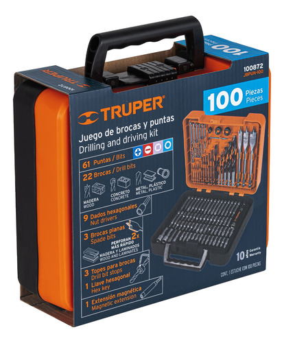 Juego De Herramientas 100 Brocas Y Puntas Truper 100872