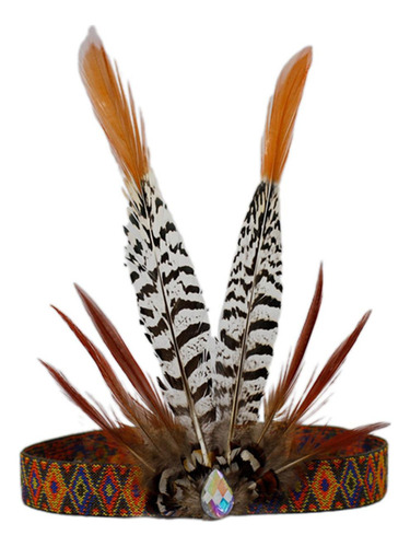 Nuevo Diadema De Plumas Tocado Indio Fascinator Indio