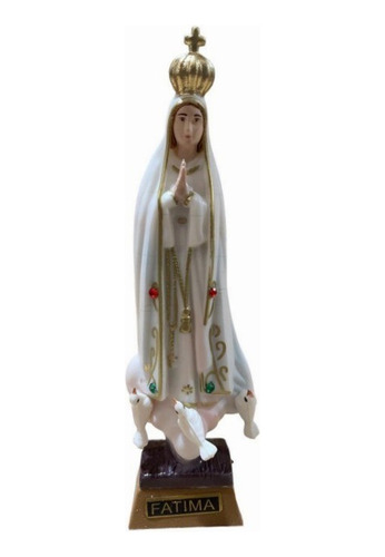 Imagem Nossa Senhora Fatima Resina Importada Portugal 11cm O