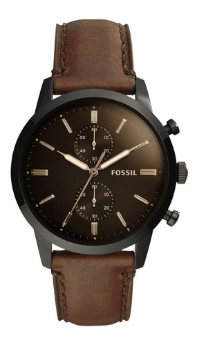 Reloj Fossil Townsman Fs5437 Marron Pulso Cuero Ejecutivo