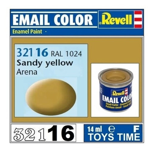 Imagen 1 de 6 de Pintura Revell Enamel Mate Color  321 16 Sandy Yellow Arena