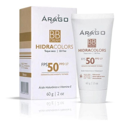 Bb Cream Hidracolors Fps 50 - 60g - Arago - Cor Bronze