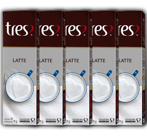 Kit 50 Cápsulas 3 Corações Latte - Leite Cremoso