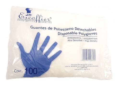 Guante De Polietileno Para Manejo De Alimentos 100 Pzas