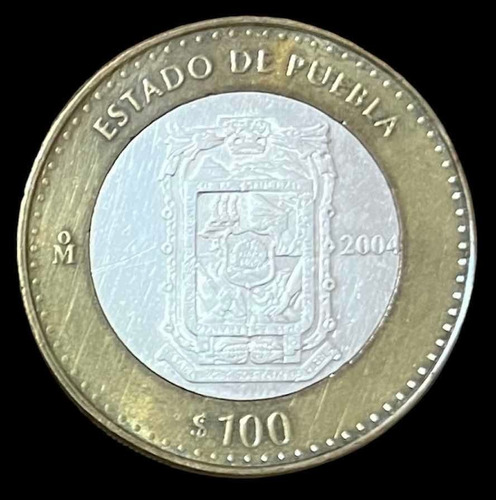 Pieza De 100 Pesos Conmemorativa Estado De Puebla 1ra Fase