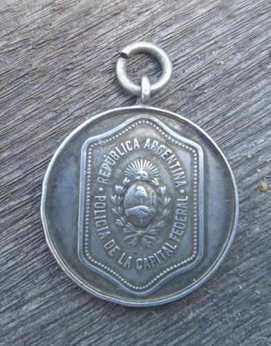 Medalla Policia Federal Argentina Plata 1930 Telegrafista