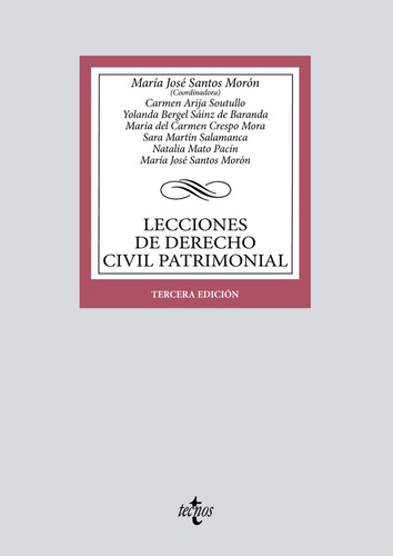 Lecciones De Derecho Civil Patrimonial - Santos Moron, Maria