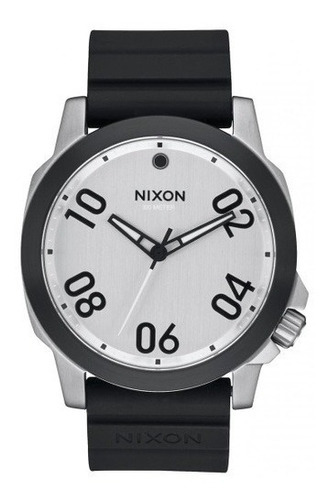 Reloj Nixon Hombre Plateado Ranger 45 Sport Silver A95713000 Color de la correa Negro