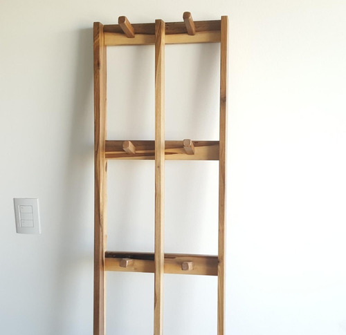 Imagen 4 de 7 de Perchero Nórdico Madera Guayubira Maciza Medida 40cm X 180cm
