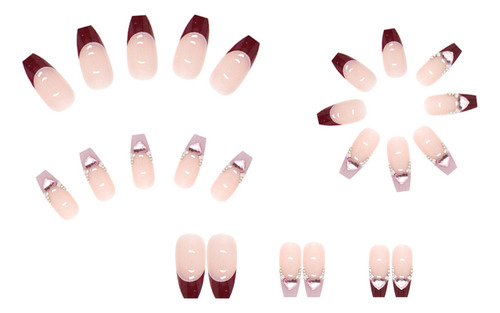 Uñas Postizas Pegamento De Uñas Postizas Decoradas Color Z387
