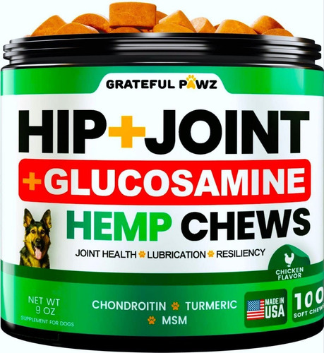 Glucosamina Para Perros 600mg 100 Masticables Grateful Pawz