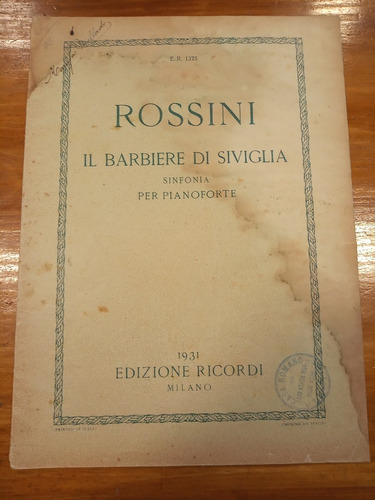 Rossini Il Barbiere Di Siviglia Partitura