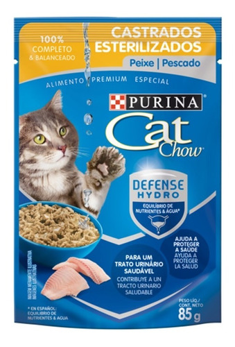 Pouch Cat Chow Para Gatos Esterilizados X 85 Gr