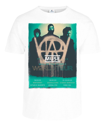 Playera Muse Will Of The People Tour Mexico Frente 4 Colores