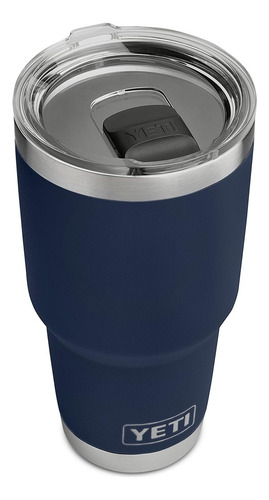 Vaso De Acero Inoxidable Yeti Azul Marino 890 Ml Con Tapa,