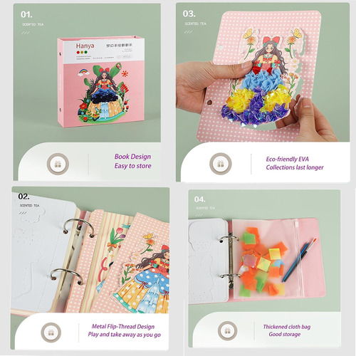 Kit De Manualidades De Papel Para Niños 3 En 1, Fabric Art M