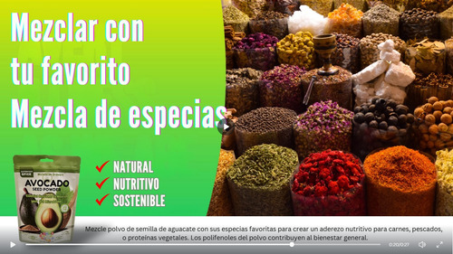 Polvo De Semilla De Aguacate Premium, Ceto Y Vegano