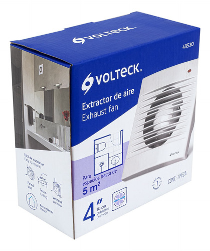 Extractor De Aire 4'' Color Blanco Volteck 48530