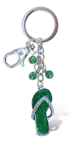 Aqua79 Green Flip-flop Keychain - Silver 3 B00f20r1t6_040424
