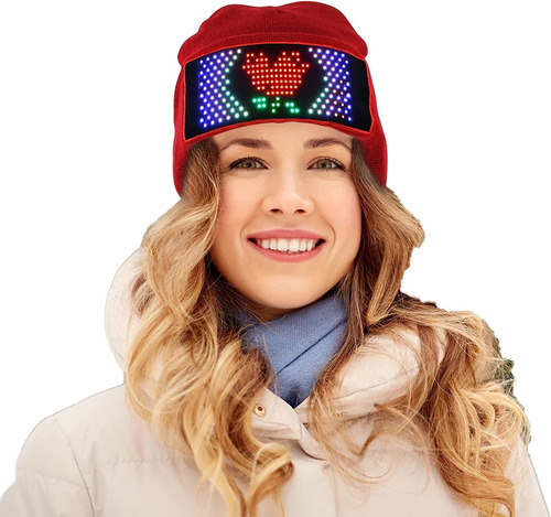 Gorro Con Pantalla Led Iluminado Con Bluetooth App