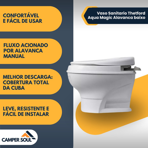 Vaso Sanitario Thetford Aqua Magic Alavanca Motorhome Traile
