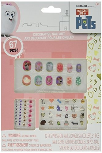 Upd La Vida Secreta De Las Mascotas 67 Piezas Nail Art Stick