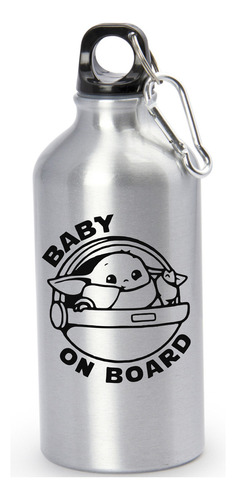 Termo Baby Yoda On Board Botilito Caramañola Silver