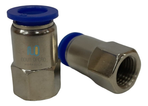 10 Unds Conector Pu Pneumatico Reto 10mm Femea 1/4'' - Bsp