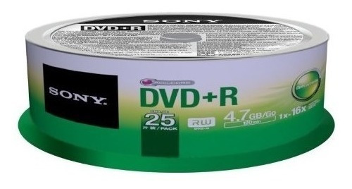 Sony 25dpr47sp 16x Dvd+r 4.7gb Recordable Dvd Media 25