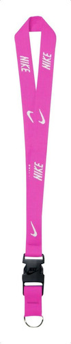 Cordon Porta Llave Gafete Nike Lanyard Desmontable Color Rosa