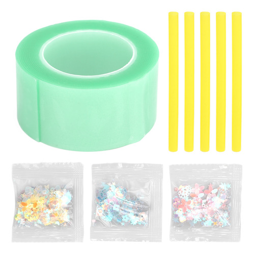 Kit De Burbujas Nanotape Con Pajitas Y Rellenos Decorativos