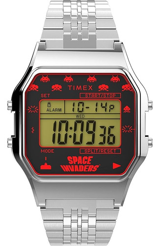 Reloj Timex X Space Invaders T80 34mm Luz Melodia 