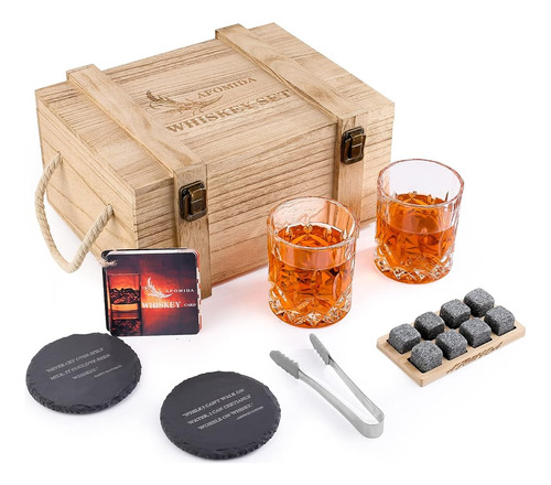 ~? Whisky Stones And Glasses Set Gift For Men, Pack Of 2 Whi