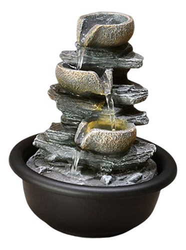 Pequeña Fuente De Mesa Con Luz De Escena Mini Cascada Con