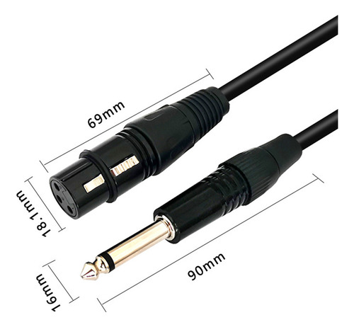 Cable Auxiliar Trs Plug 3.5 A Xlr Hembra Balanceado 3 Metros