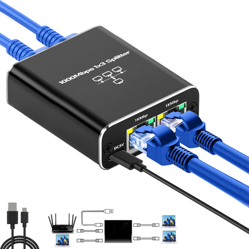 Divisor Ethernet, Divisor Ethernet Gigabit Rj45 1 A 3 De Alt