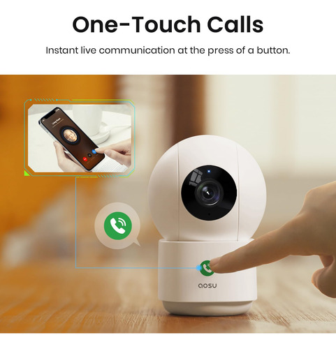 Câmera De Segurança Aosu 2k Indoor 360° View Wifi Compatível
