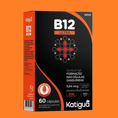 Kit 10 Suplemento Vitamina B12 Ultra 9,94mg 60caps - Katigua Sem Sabor