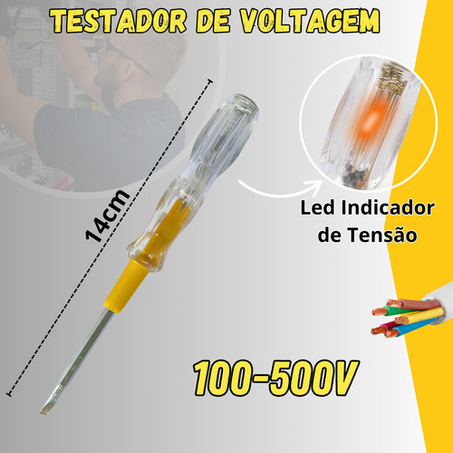 Jogo De Chave De Fenda Philips Pontas Imantadas Chave Teste De Voltagem Eletricista Cietec