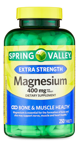 Magnesio 400 Mg 250 Unidades Spring Valley