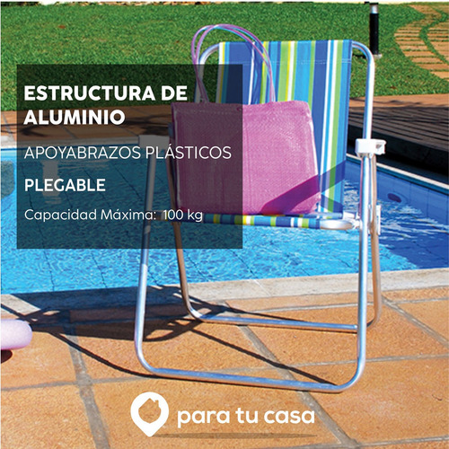 Sillón Playa X 2 Unid Pescador Aluminio Rafia Mor 2101 Ct