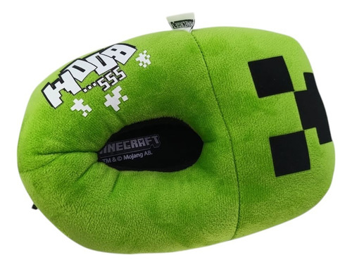 Pantufla Para Niño Minecraft Tela Creeper Mi4170 Verde 16-22