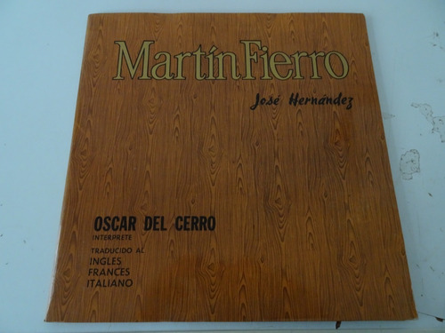 Oscar Del Cerro - Martin Fierro - Vinilo Argentino + Libro