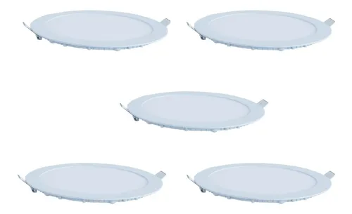 Pack 5 Foco Embutido Slim Led Redondo 24w Pack 5 Foco Embutido Slim Led Redondo 24w