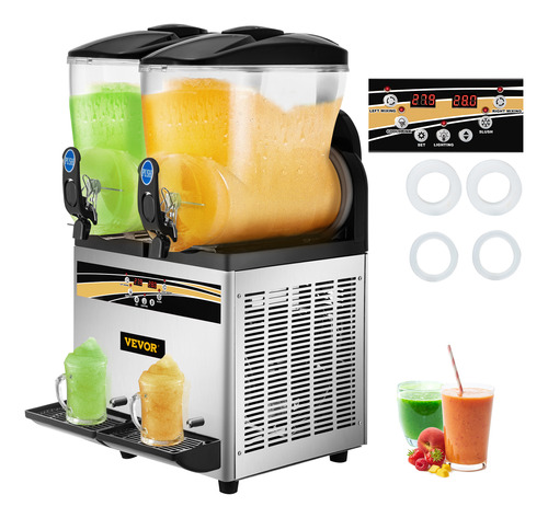 Vevor Máquina De Granizado De Bebida Congelada 2x15 L 800w