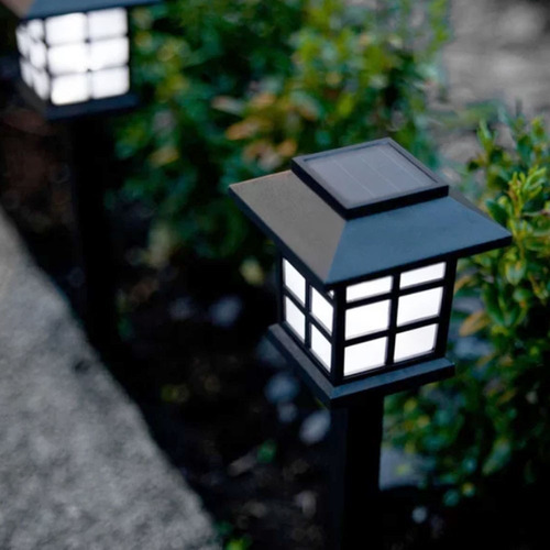 Luminaria Espeto Energia Solar Kit 2 Unid Jardim Iluminação