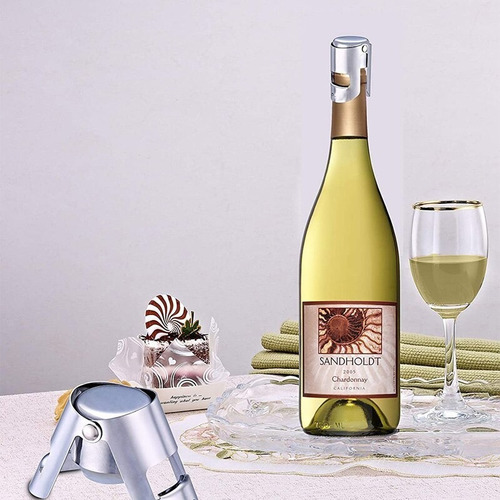 Imagen 9 de 10 de Tapón Botella Acero Inoxidable Champaña - Vinos - Espumantes