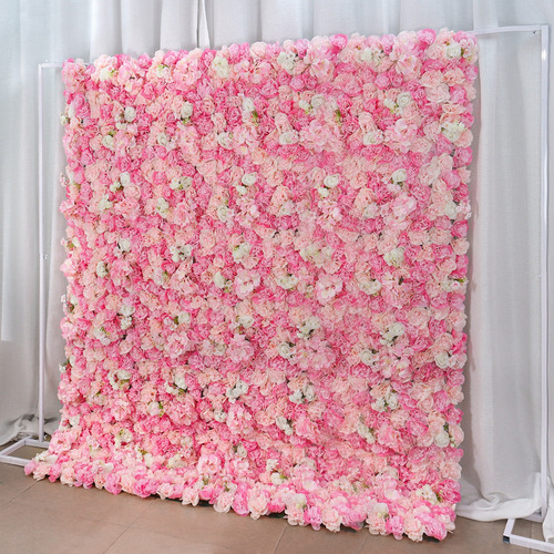 4 Flores Artificiales Decoración Del Hogar De Pared De Rosa