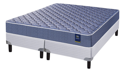 Sommier Y Colchon King (180x200) Serta Owen Resorte Color Gris